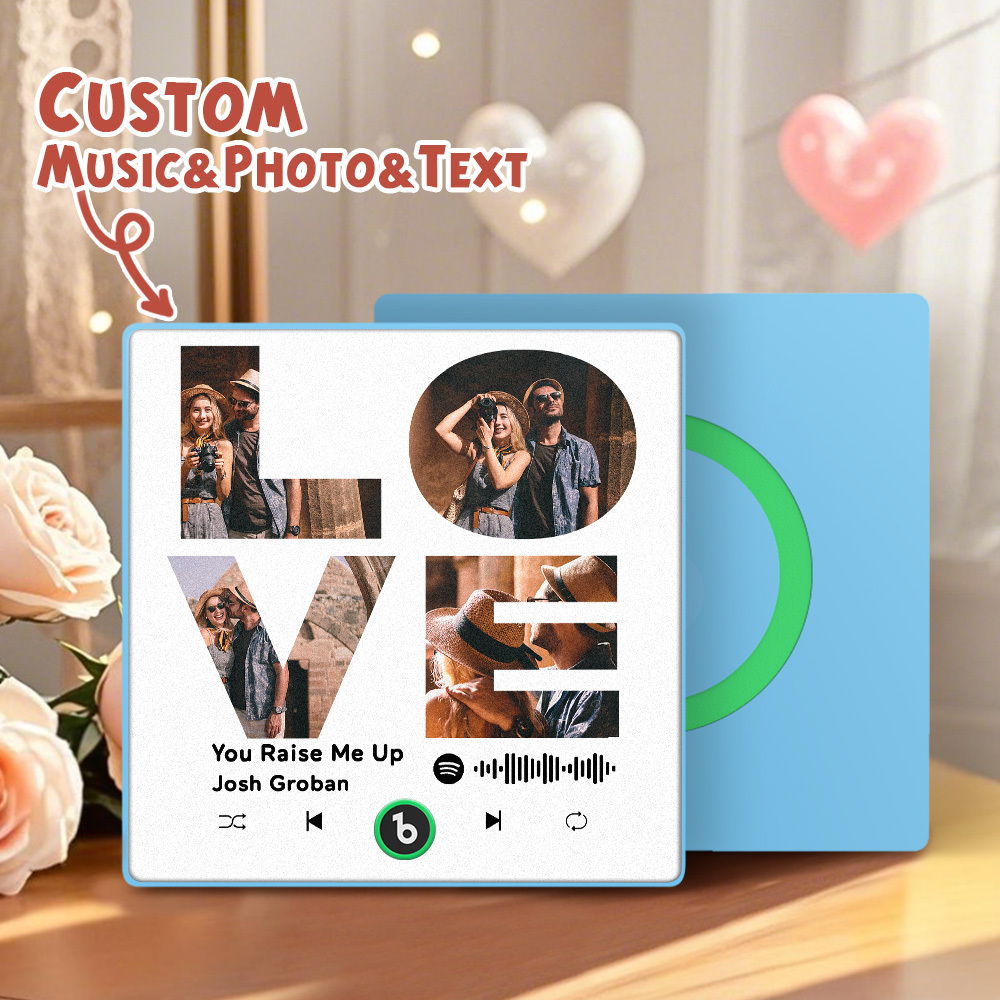 Custom Music Fridge Magnets Valentine's Day Gifts Custom Music Fridge Magnet Colorful Frame Album Fridge Magnet Can Play Songs Gift for Couple