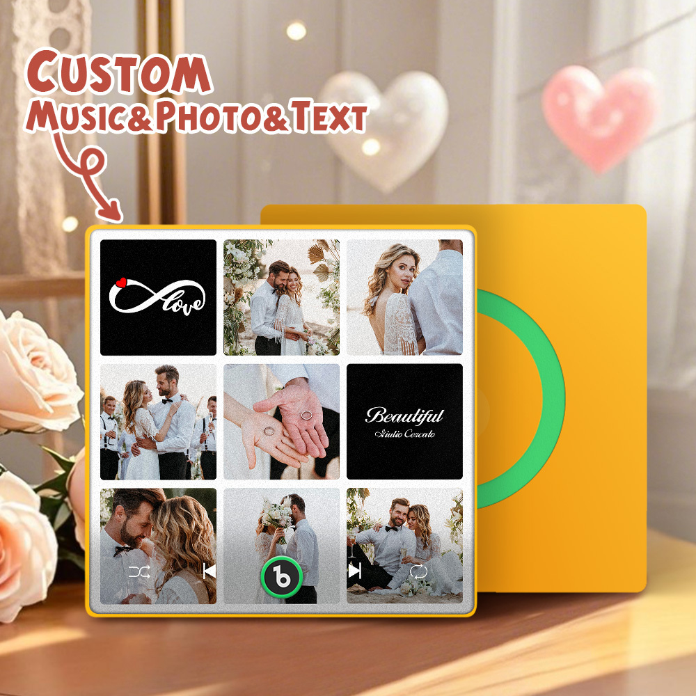 Custom Music Fridge Magnets Valentine's Day Gifts Custom Music Fridge Magnet Colorful Frame Album Fridge Magnet Can Play Songs Gift for Couple