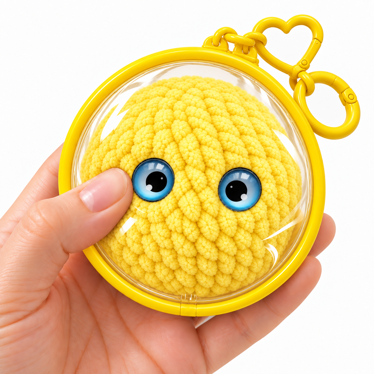 Yellow Crochet Bubble Squishy Ball Pouch