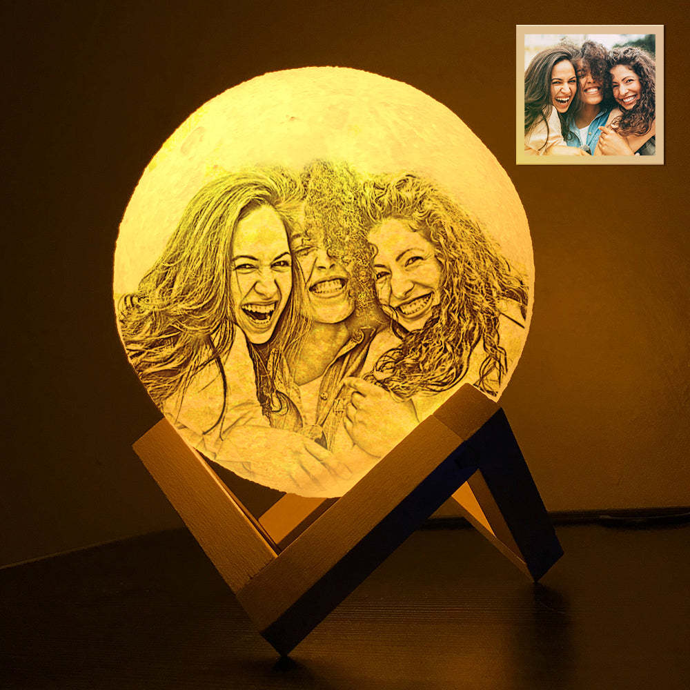 Custom 3D Printing Photo Moon Lamp & Engraving Custom 3D Print Luna Light Painting Light For Friend