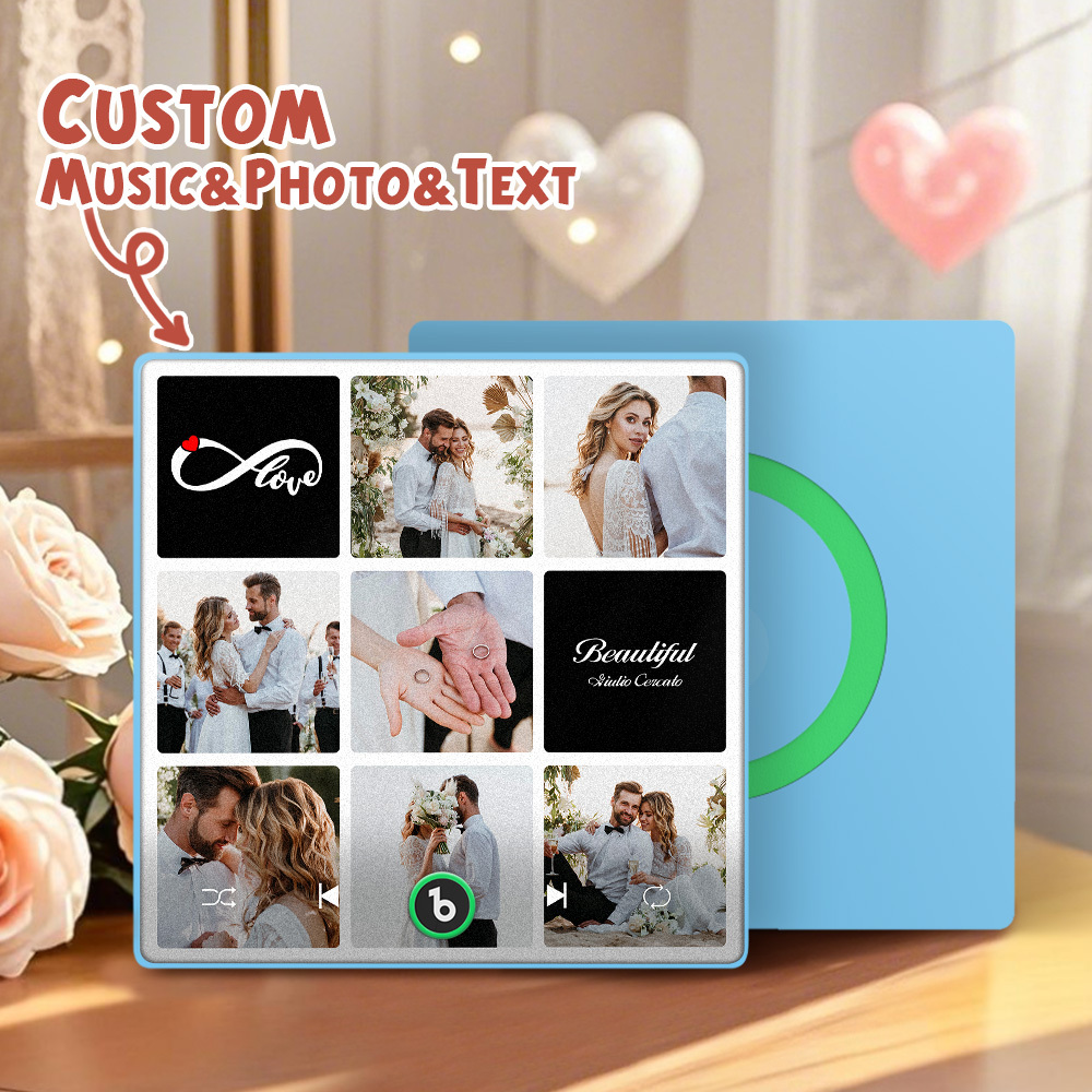 Custom Music Fridge Magnets Valentine's Day Gifts Custom Music Fridge Magnet Colorful Frame Album Fridge Magnet Can Play Songs Gift for Couple