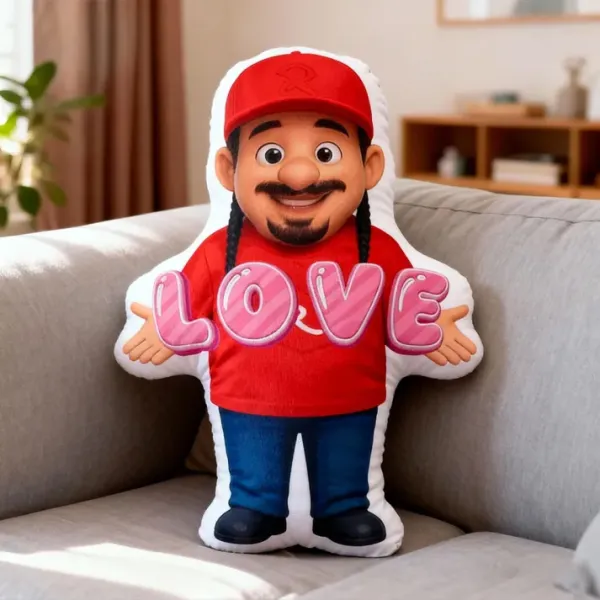 Custom Minime Doll Confession Pillow, Confession Pillow, Personalized Pillow for Valentine’s Day Gifts