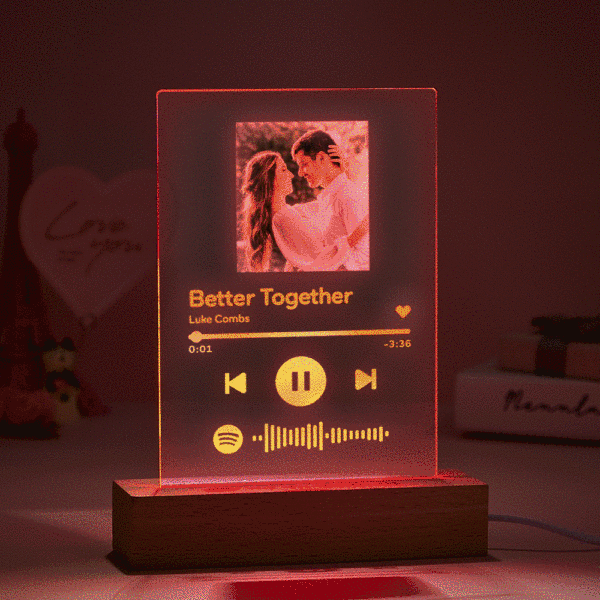 Unique Gifts For Love - Spotify Code Music Plaque Glass For Love(5.9in x 7.7in)