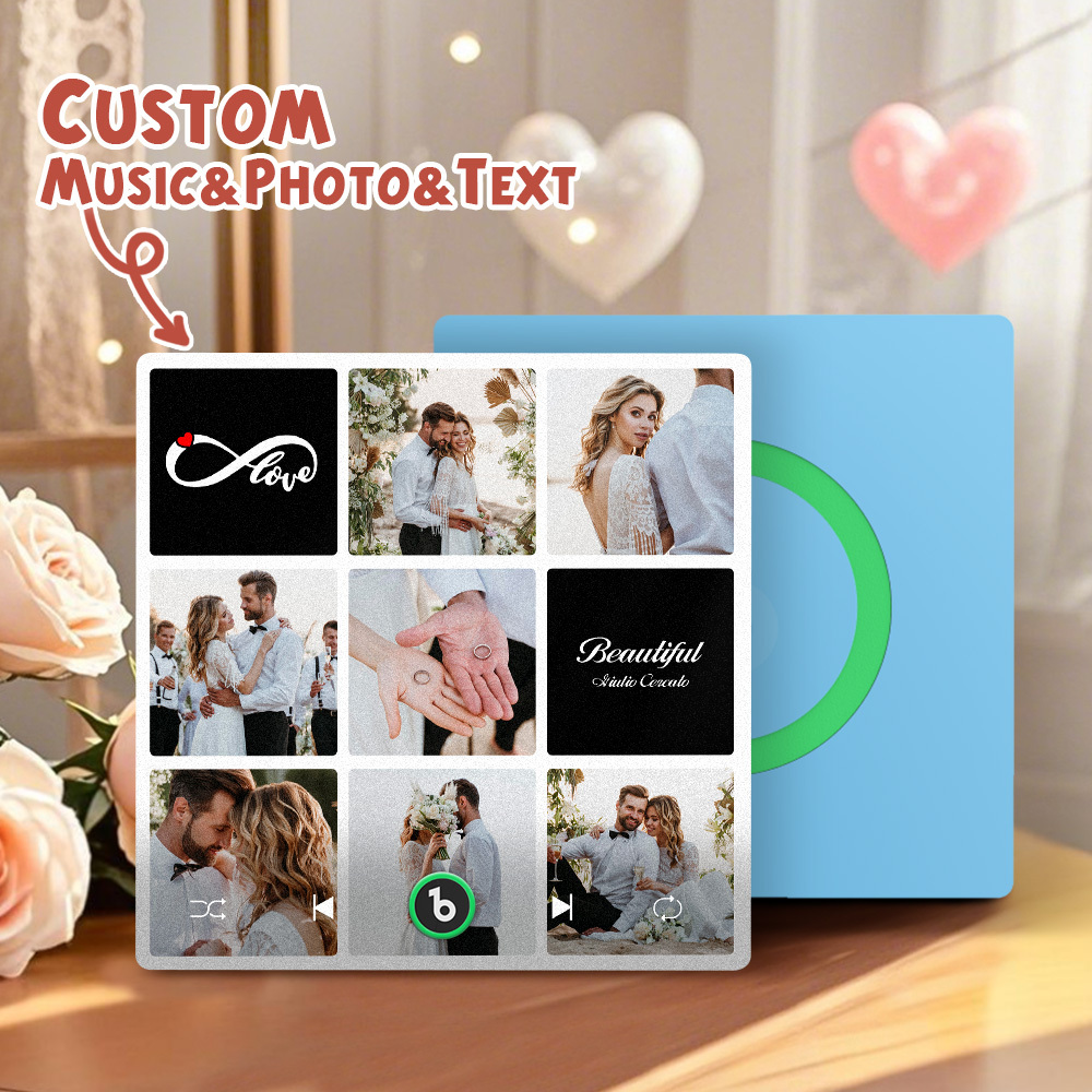 Custom Music Fridge Magnets Valentine's Day Gifts Custom Music Fridge Magnet Colorful Frame Album Fridge Magnet Can Play Songs Gift for Couple