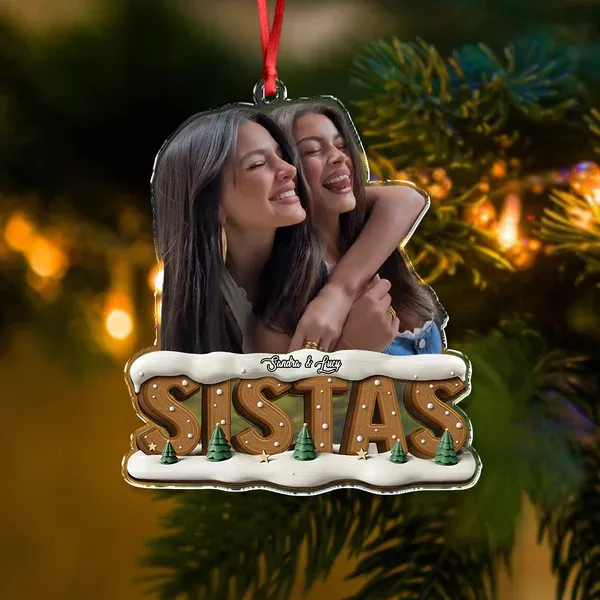 Custom Funny Photo Bestie Photo Christmas Tree Acrylic Ornament - Photowatch