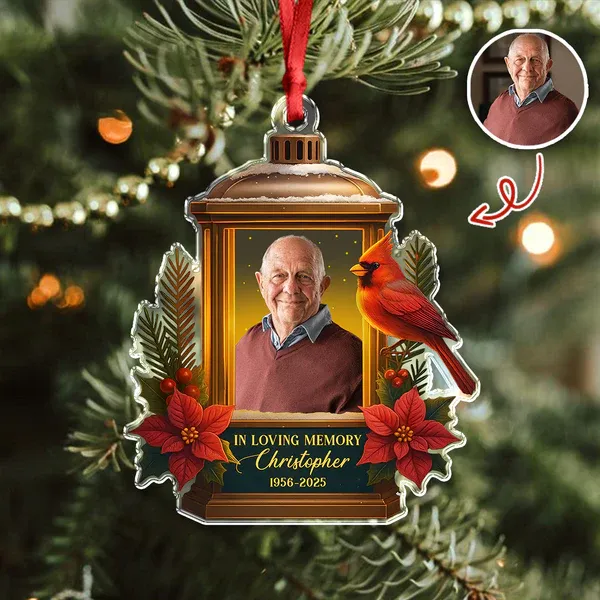 Custom Photo In Loving Memory Memorial Acrylic Ornament - Photowatch
