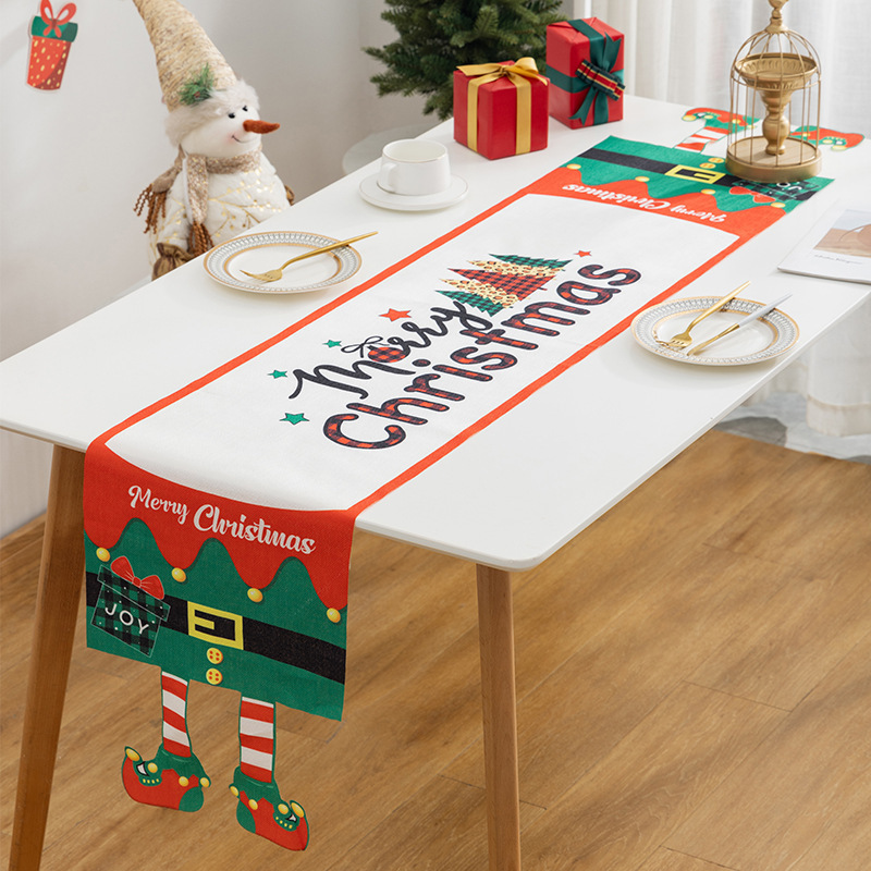 Creative Santa Table Runner | 3D Dangling Legs Design | Christmas Holiday Table Decoration