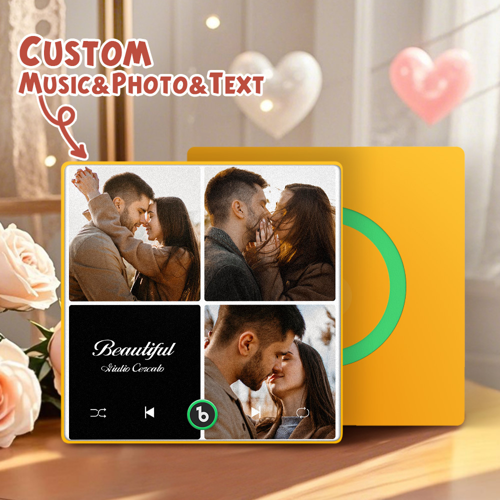 Custom Music Fridge Magnets Valentine's Day Gifts Custom Music Fridge Magnet Colorful Frame Album Fridge Magnet Can Play Songs Gift for Couple