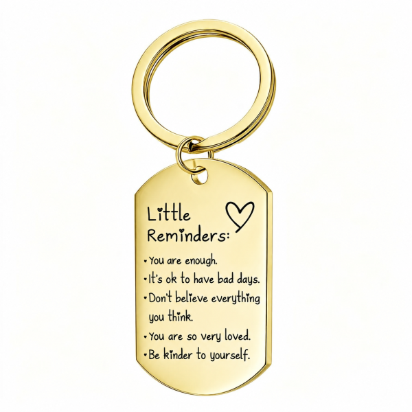 Inspirational Little Reminders Keychain Standard Inspirational Little Reminders Keychain Stainless Steel Dog Tag Gifts for Friends