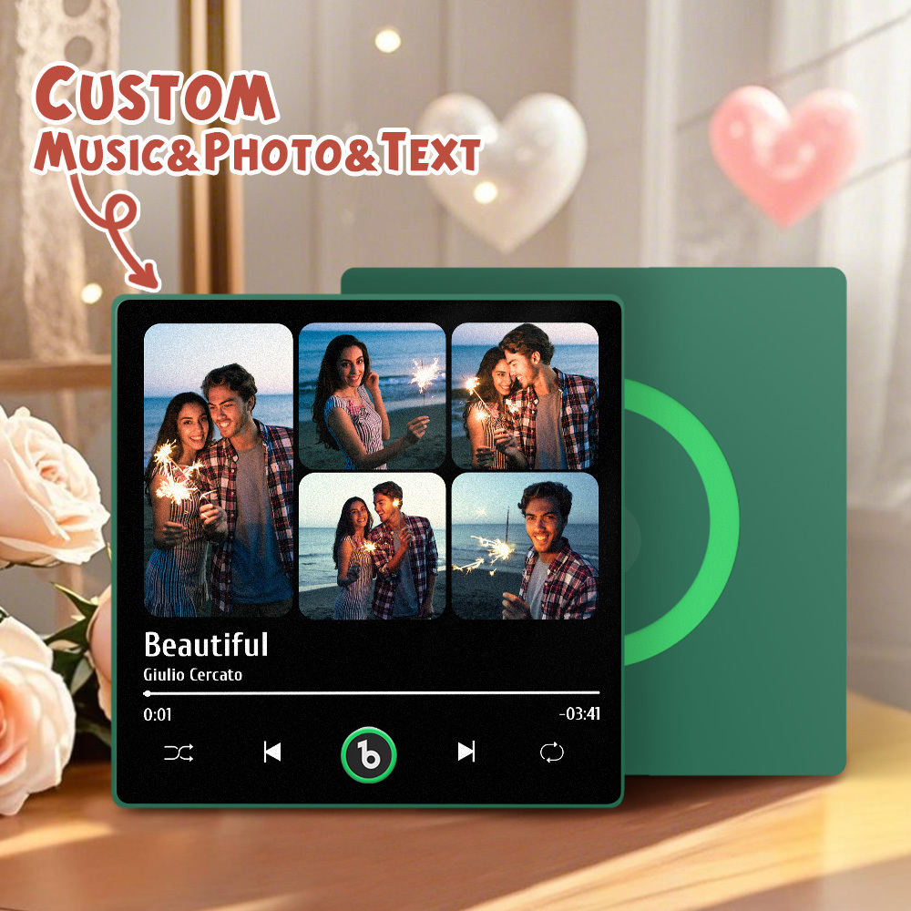 Custom Music Fridge Magnets Valentine's Day Gifts Custom Music Fridge Magnet Colorful Frame Album Fridge Magnet Can Play Songs Gift for Couple