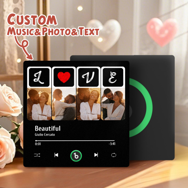 Custom Music Fridge Magnets Valentine's Day Gifts Custom Music Fridge Magnet Colorful Frame Album Fridge Magnet Can Play Songs Gift for Couple