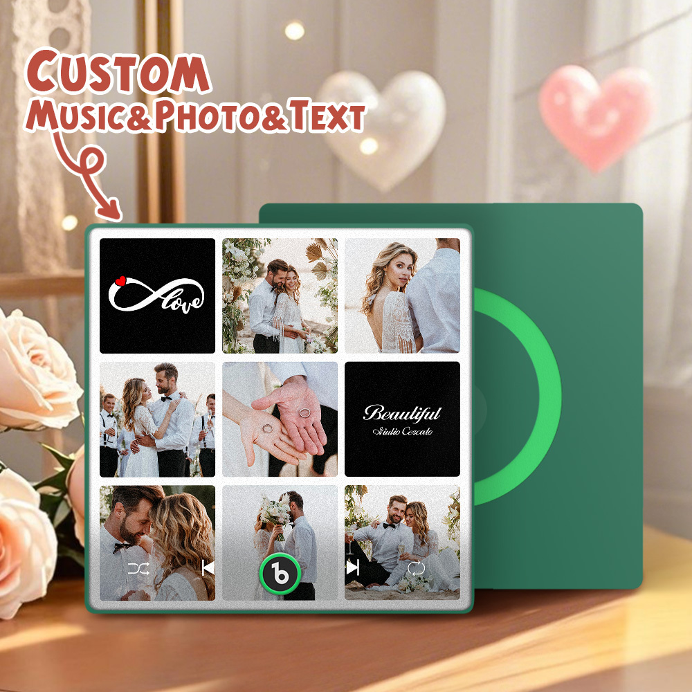 Custom Music Fridge Magnets Valentine's Day Gifts Custom Music Fridge Magnet Colorful Frame Album Fridge Magnet Can Play Songs Gift for Couple
