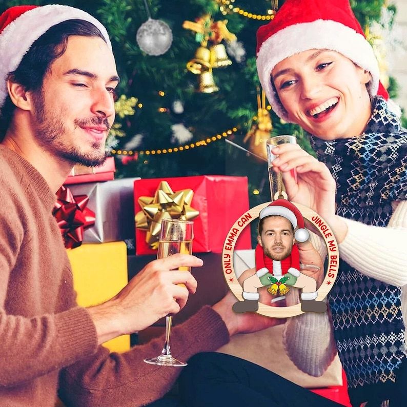 Funny Personalized Christmas Ornament, Custom Face Ornament for Couples, Naughty Xmas Gift for Him or HerCustom Face Ornament for Couples, Naughty Xmas Gift for Him or Her - Photowatch