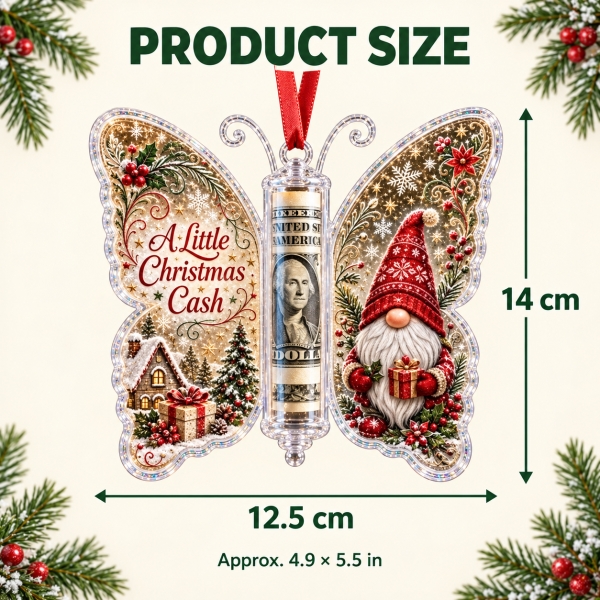 Christmas Cash Gift Butterfly Ornament Creative Money Holder Keepsake Christmas Tree Decoration Gift for Kids Family and Friends