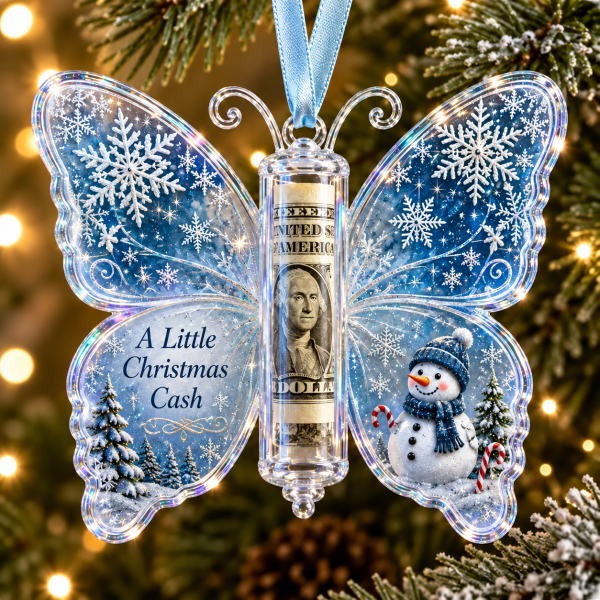 Christmas Cash Gift Butterfly Ornament Creative Money Holder Keepsake Christmas Tree Decoration Gift for Kids Family and Friends