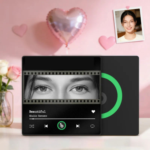 Custom Photo Music Fridge Magnet with Your Lover's Eyes Photos That Can Be Played Song Unique Gift for Her
