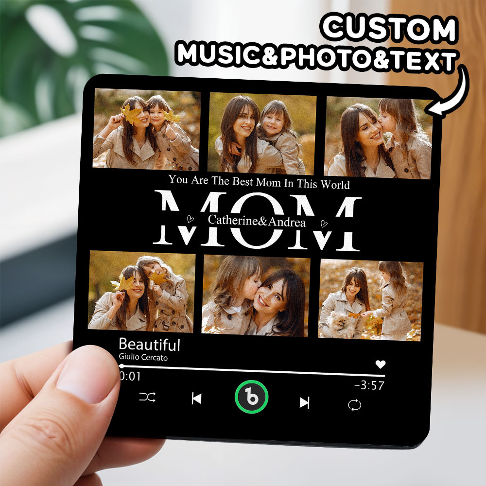 Custom Music Fridge Magnets Custom Music Fridge Magnet Colorful Frame Album Fridge Magnet Can Play Songs Gift for Couple