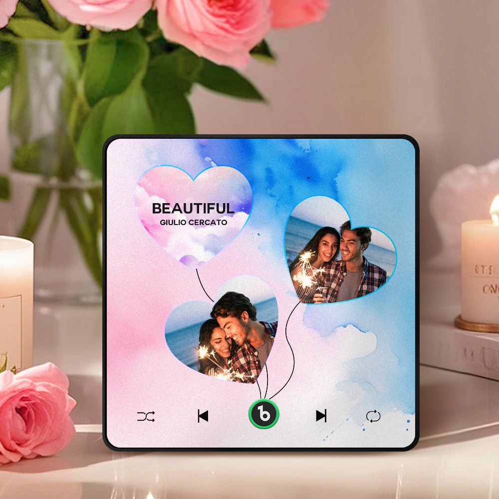 Custom Music Fridge Magnets Valentine's Day Gifts Custom Music Fridge Magnet Colorful Frame Album Fridge Magnet Can Play Songs Gift for Couple