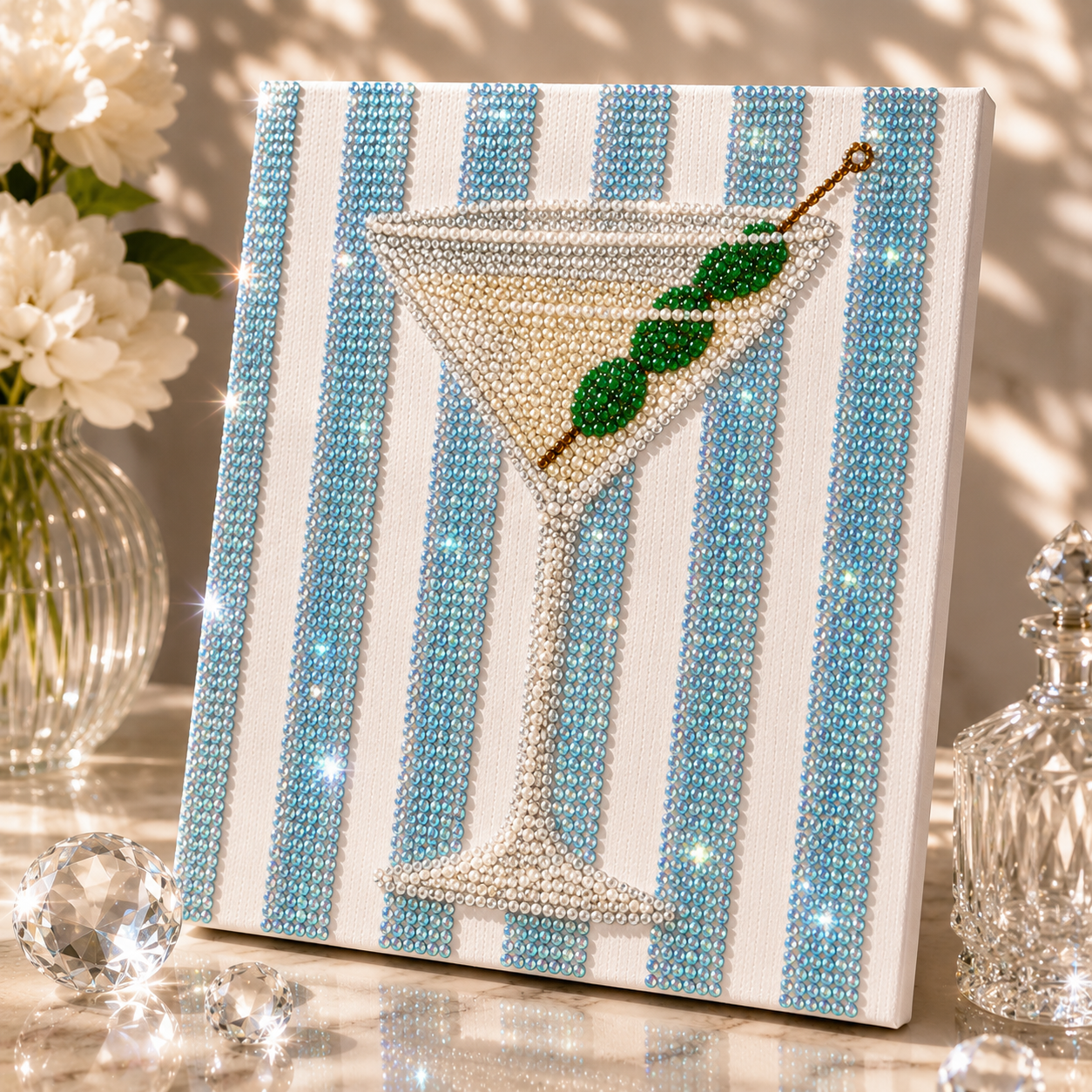 DIY Bedazzled Rhinestone Canvas Art Kit Sparkling Crystal Craft Kit Trendy Room Decor Gift