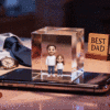 3D Cartoon Double-Person Lumina Boxes Hologram Video | Father's Day High-Transmittance Holographic Material Image Gift For DaD - Photowatch