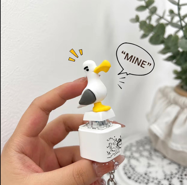 Seagull MINE Button Keychain with Real Sound and LED Light Funny Fidget Clicker Gag Gift