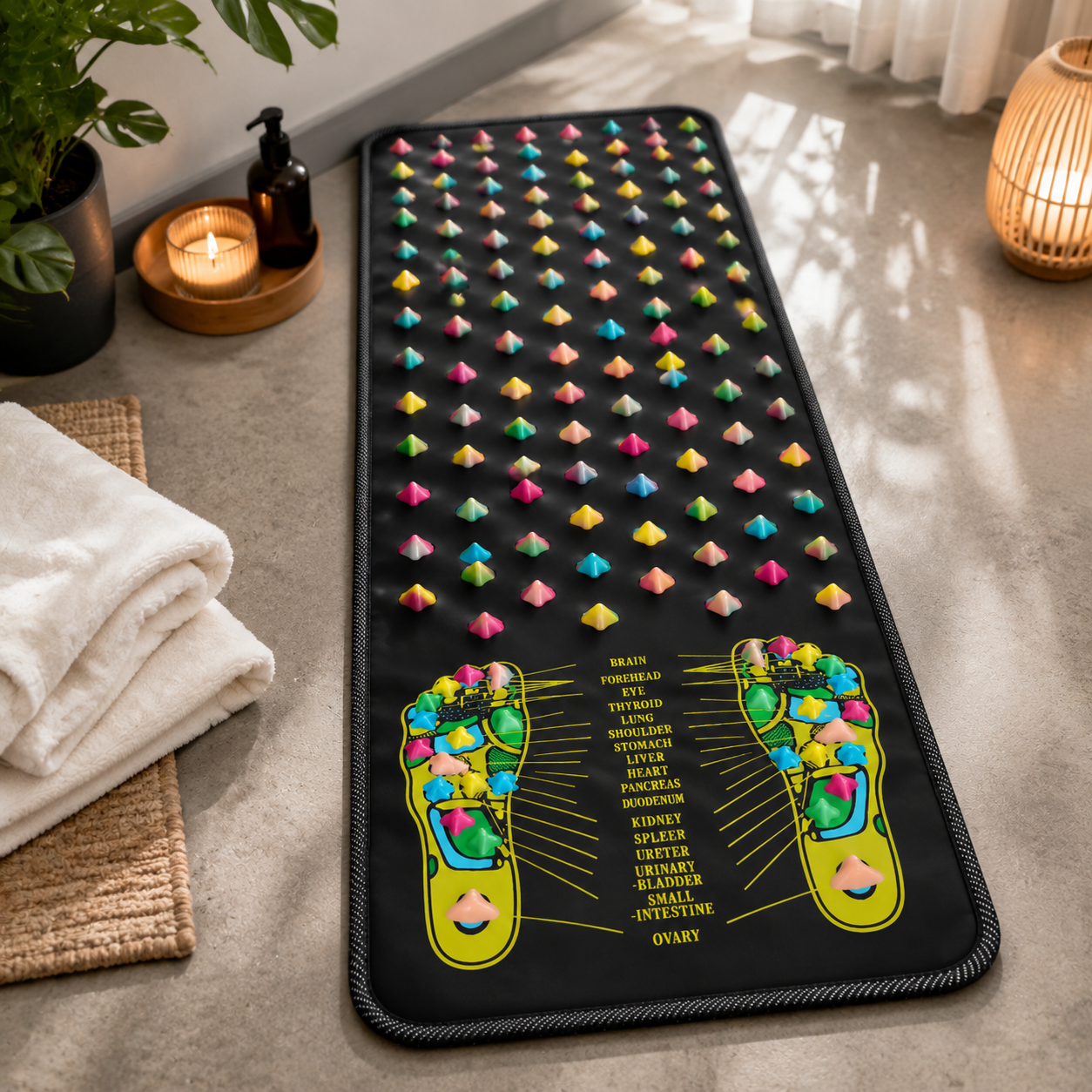 Foot Pain Relief Mat – Acupressure Reflexology Massage Pad for Home Wellness