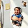 Personalized Squishy Photo&Music Fridge Magnet – Custom Photo Character Squeeze Belly Magnet with Built-in Sound, Funny Gift for Family & Couples - Photowatch