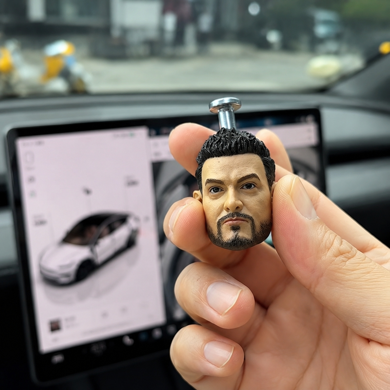 Car Camera Buddy Funny Toy | Smart Car Camera Buddy | Funny Mini Human Head Decoration for Driver Monitoring Area