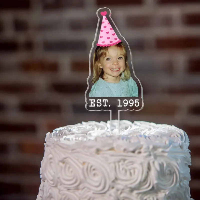 Personalized Birthday Cake Topper with Photo, Custom Face Acrylic Cake Decoration for Any Age, Funny Birthday Party Favors, Best Birthday Gift