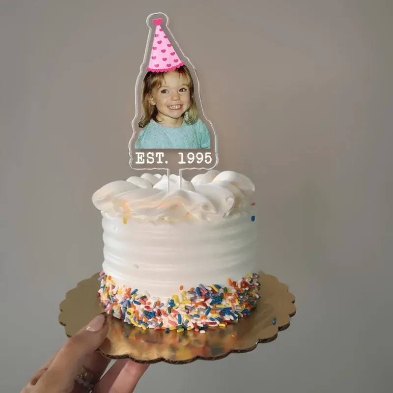 Personalized Birthday Cake Topper with Photo, Custom Face Acrylic Cake Decoration for Any Age, Funny Birthday Party Favors, Best Birthday Gift