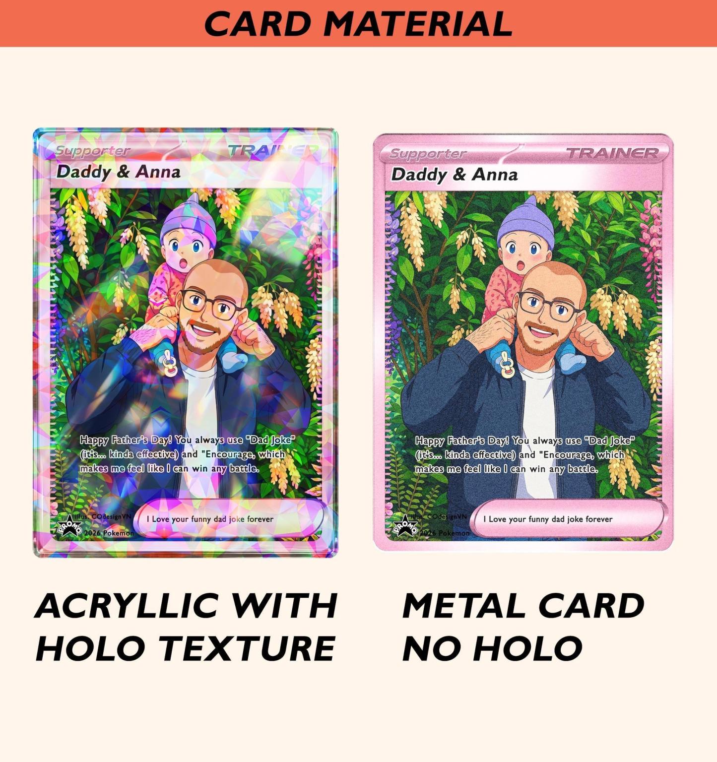 Custom Anime Father's Day Card - Personalized Dad & Me Illustration Battle Card