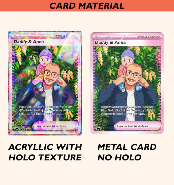 Custom Anime Father's Day Card - Personalized Dad & Me Illustration Battle Card