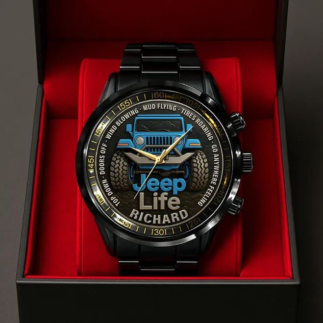 Personalized Off-Road Adventure Watch, Custom Name Sport Style Wristwatch for Car & Outdoor Lovers, Best Choice for Valentine's Day