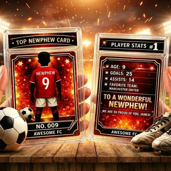 Custom Football Player Trading Card Plaque – Personalized Kids Sports Card Display, Acrylic Slab Gift for Boys - CustomCardverse
