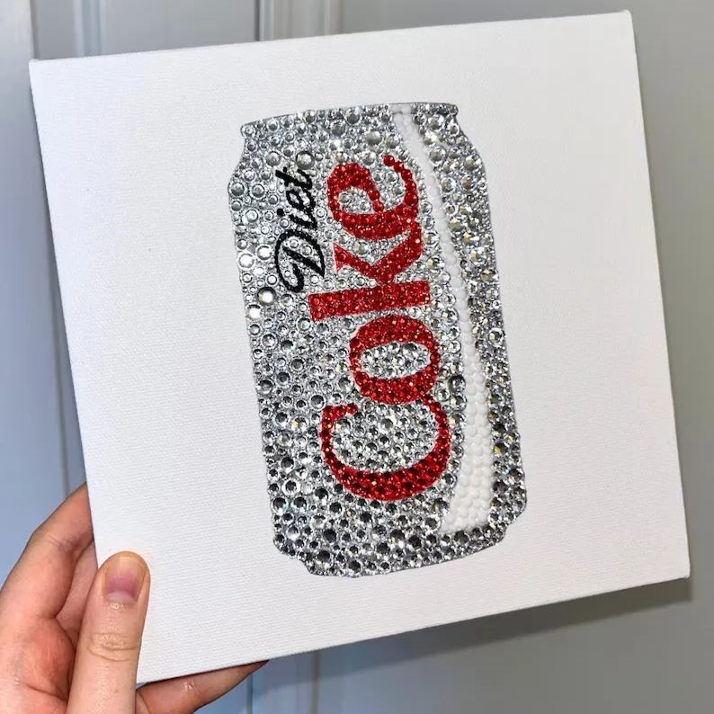 DIY Bedazzled Rhinestone Canvas Art Kit Sparkling Crystal Craft Kit Trendy Room Decor Gift