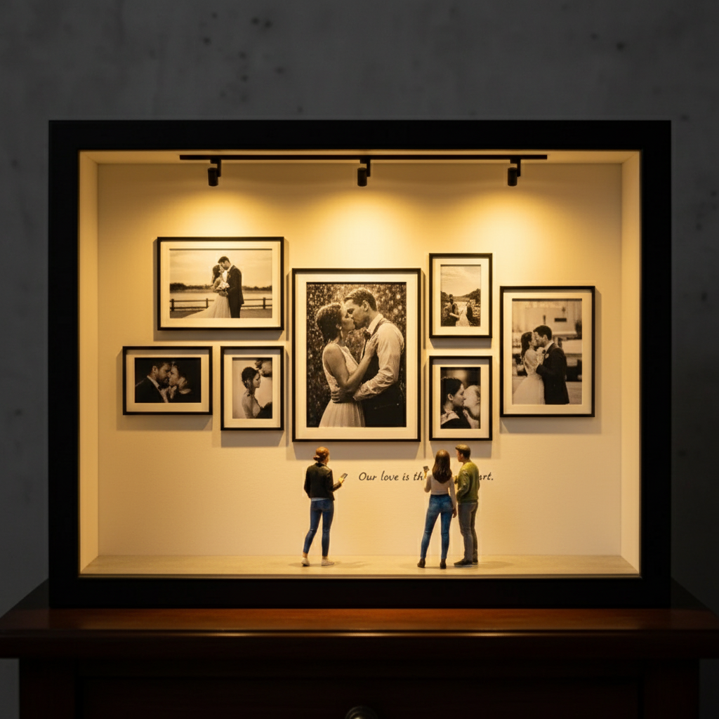 Custom Photo Mini Art Gallery Frame Personalized Museum of Us Frame Unique and Meaningful Gift for Her or Him - Photowatch