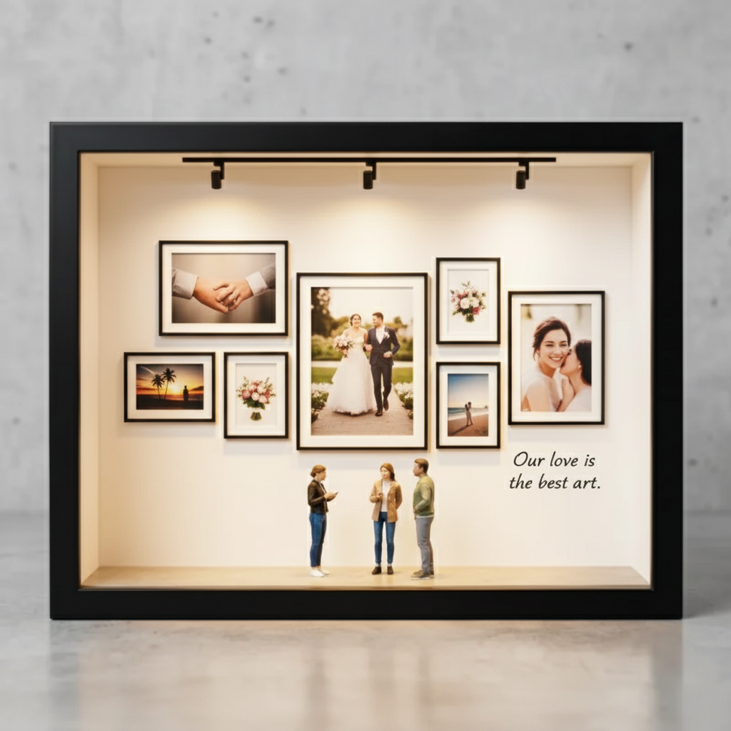 Custom Photo Mini Art Gallery Frame Personalized Museum of Us Frame Unique and Meaningful Gift for Her or Him - Photowatch