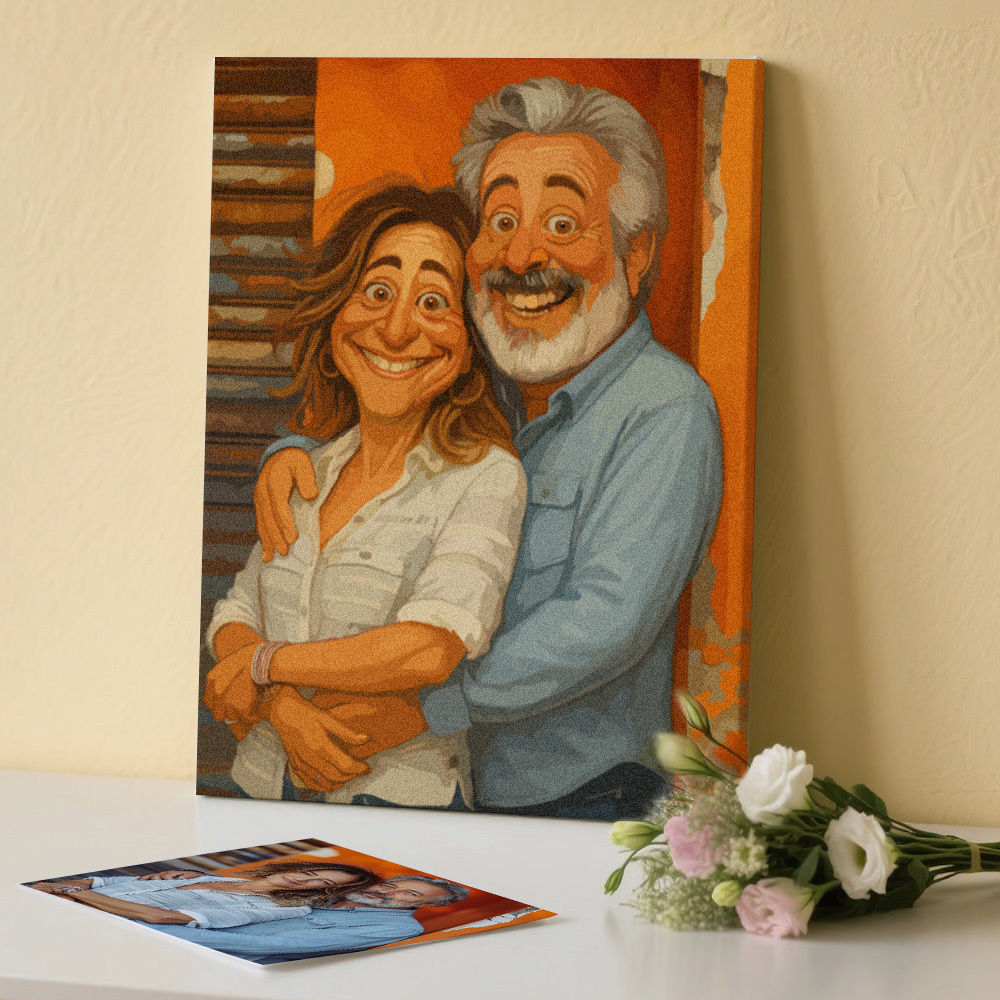 Custom Funny Caricature Portrait Paint by Numbers Kit Personalized DIY Painting Set Turn Your Photo into Personalized Artwork