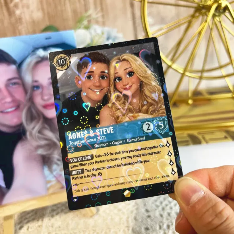 Carte Personnalisée Avec Portrait De Couple Style Dessin Animé, Carte D'anniversaire Personnalisée Avec Photo De Couple Style Anime, Cadeau Idéal Pour La Saint-valentin. - MaPhotocaleconFr