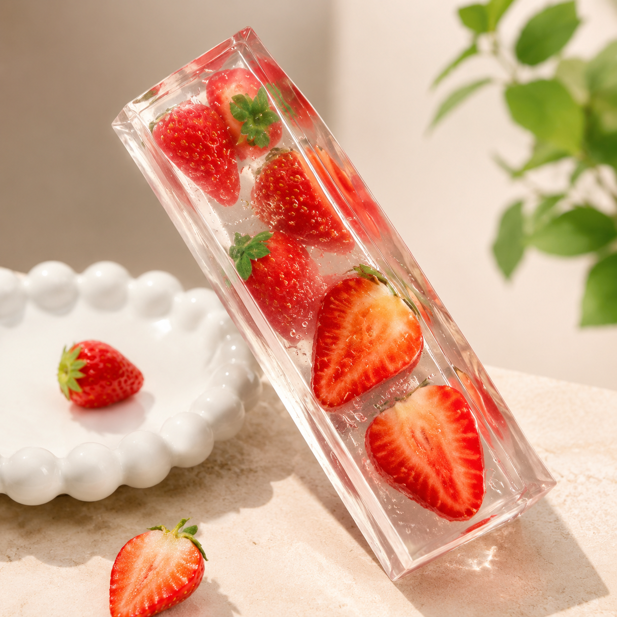 Fruit Squishy Cube Fruit Jelly Cube Stress Relief Toy Soft Squeeze Sensory Fidget Gift