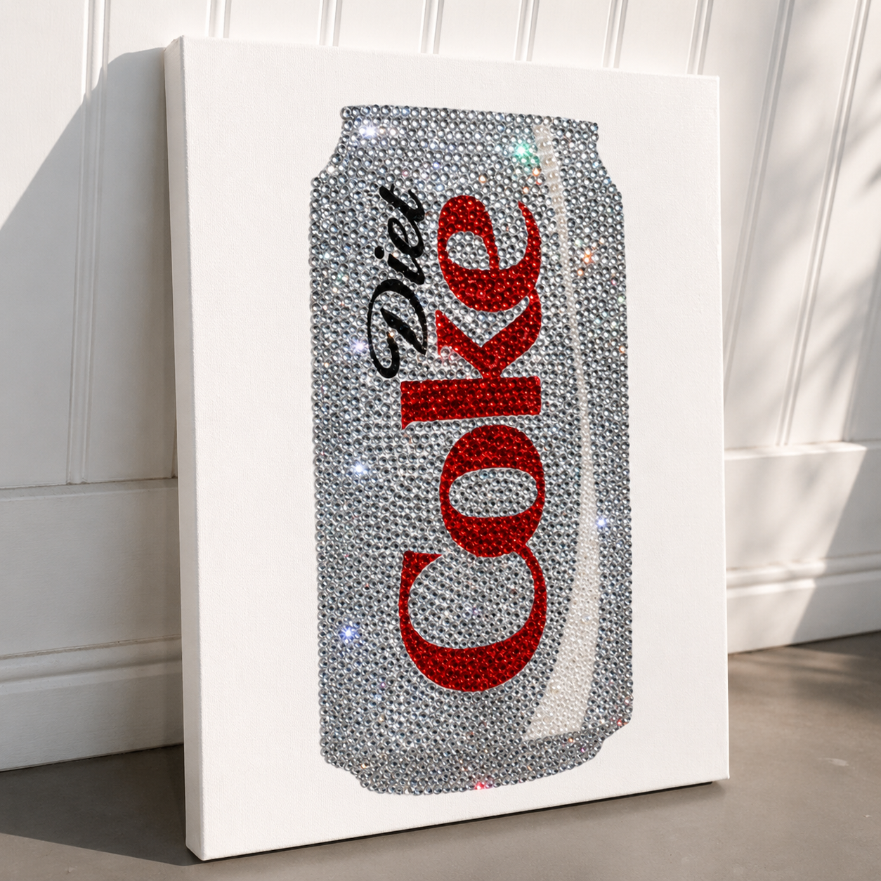 DIY Sparkling Soda Can Rhinestone Art Kit Bedazzled Canvas Craft Kit Handmade Crystal Wall Decor Gift
