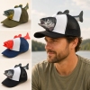 Fishing Lover 3D Fish Hat, Novelty Outdoor Adjustable Cap, Unique Trout 3D Design for Anglers, Camping, Hiking, and Fun Gift