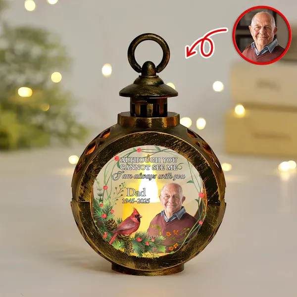 Custom Photo Beside You Memorial Candlelight Lantern Ornament