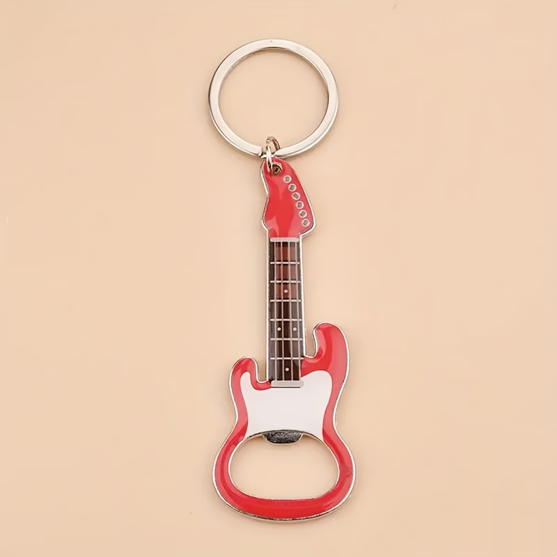 Guitar Keychain Bottle Opener, Stylish Metal Design Durable and Portable, Perfect for Music Lovers Gifts or Everyday Use