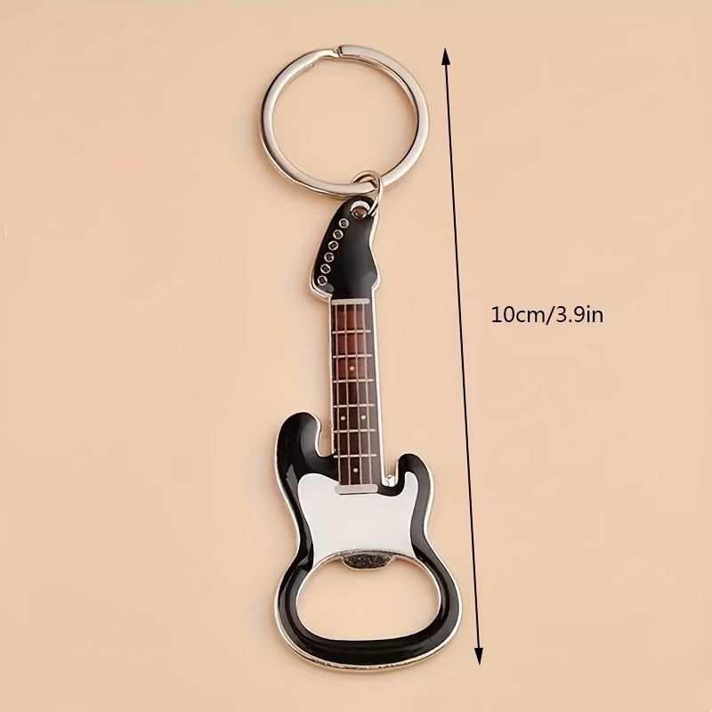 Guitar Keychain Bottle Opener, Stylish Metal Design Durable and Portable, Perfect for Music Lovers Gifts or Everyday Use