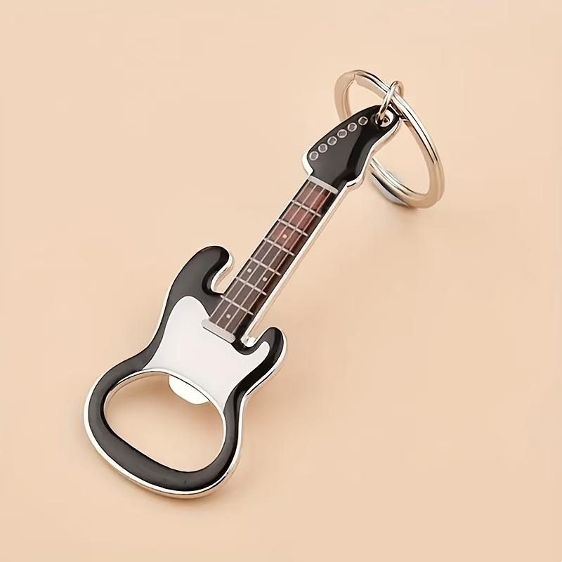 Guitar Keychain Bottle Opener, Stylish Metal Design Durable and Portable, Perfect for Music Lovers Gifts or Everyday Use