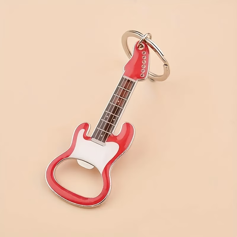 Guitar Keychain Bottle Opener, Stylish Metal Design Durable and Portable, Perfect for Music Lovers Gifts or Everyday Use