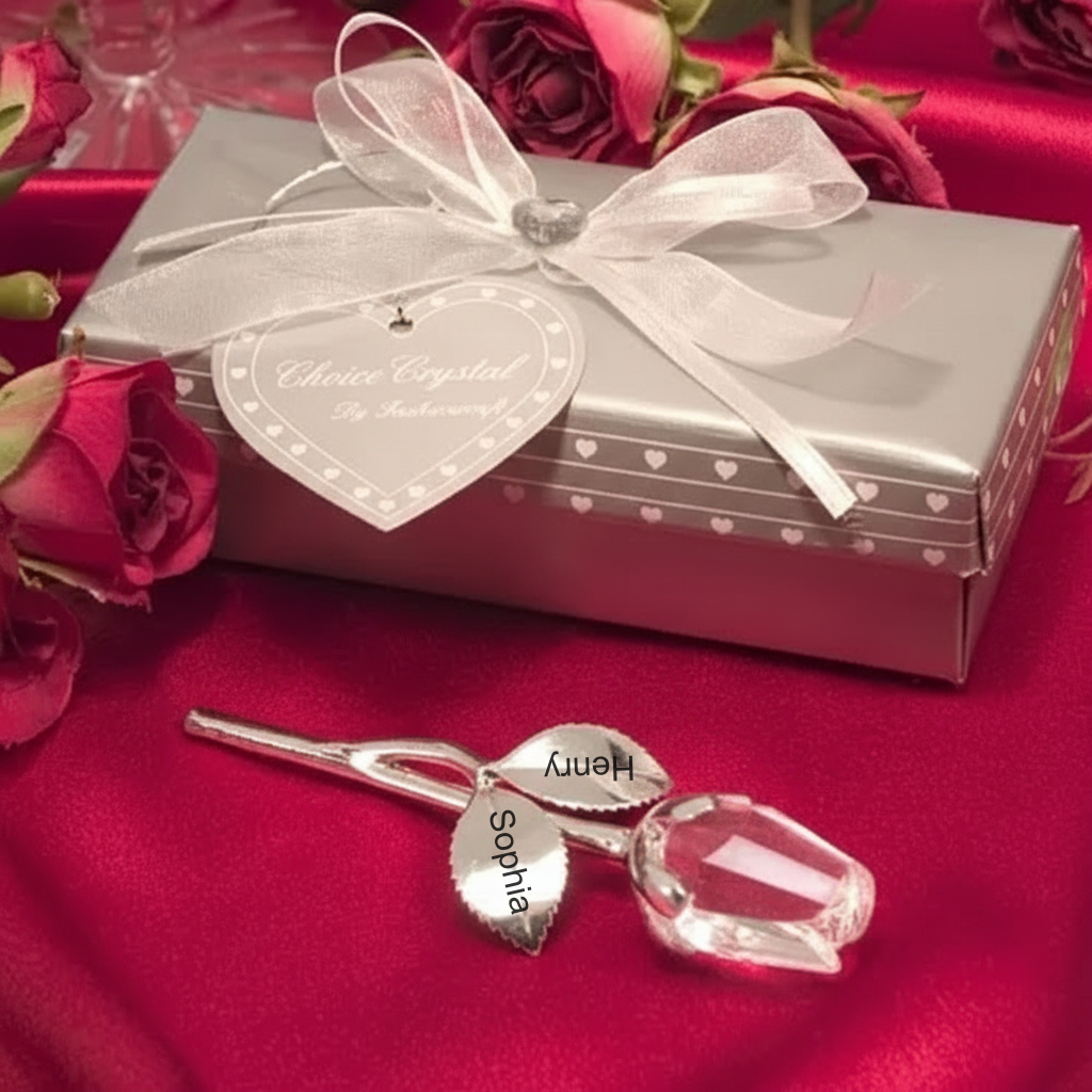 Crystal Roses With Gift Box Gift For Her Wedding Present Valentine's Day gift - Photowatch
