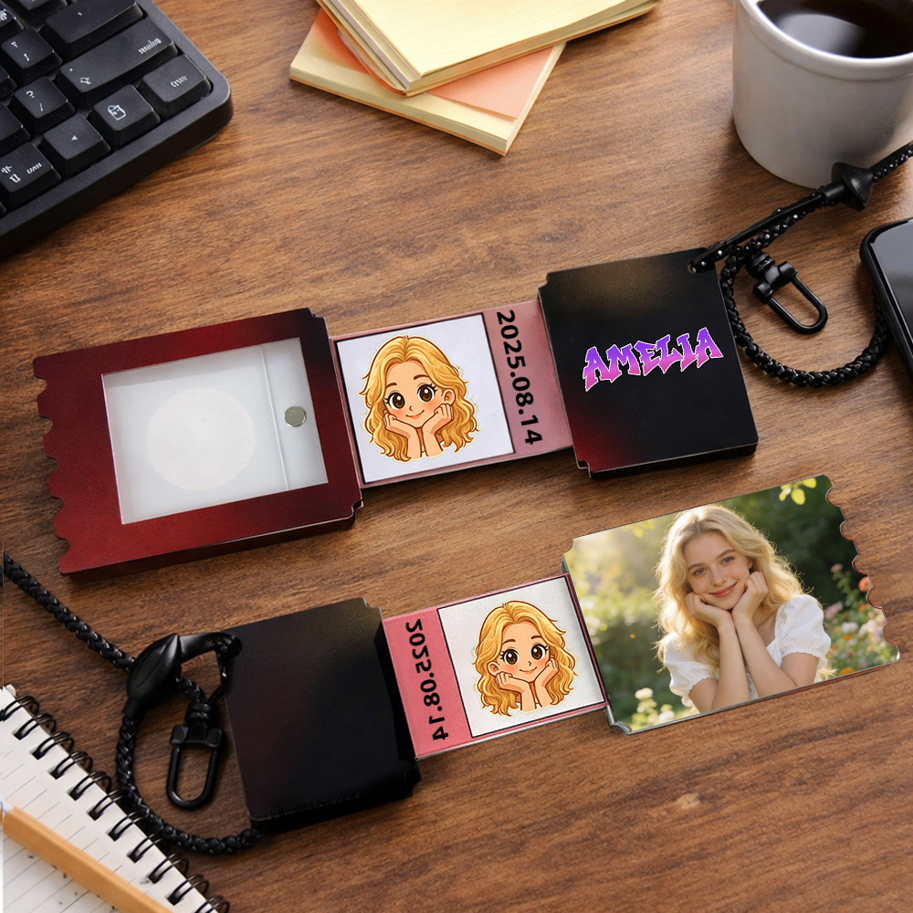 Personalized NFC Pull-Out Ticket Keychain, A Memory You Can Slide Open & Tap to Relive