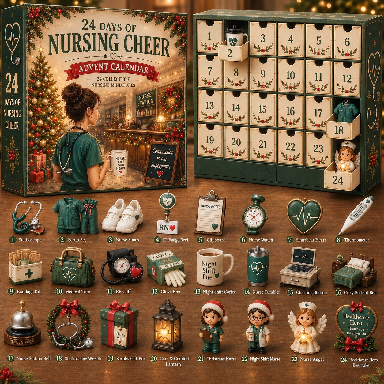 24 Days of Career Heroes Acrylic Advent Calendar 2026 Collectible Mini Figures Christmas Countdown Surprise Gift Box